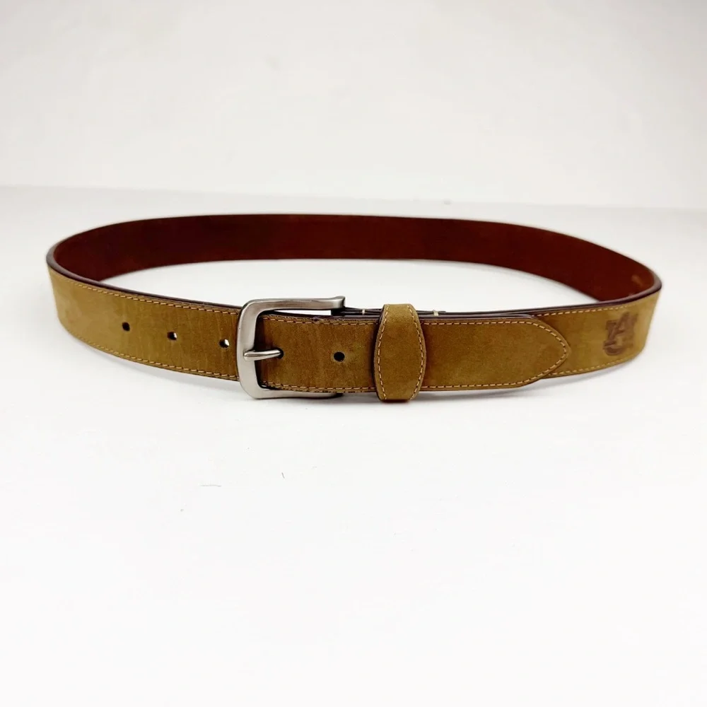 Zep Pro Embossed Auburn University Tigers Brown Leather Belt Size 32